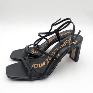 Sam Edelman Emmie Strappy Heel Sandals Women's Soft Black Size US8M EU39